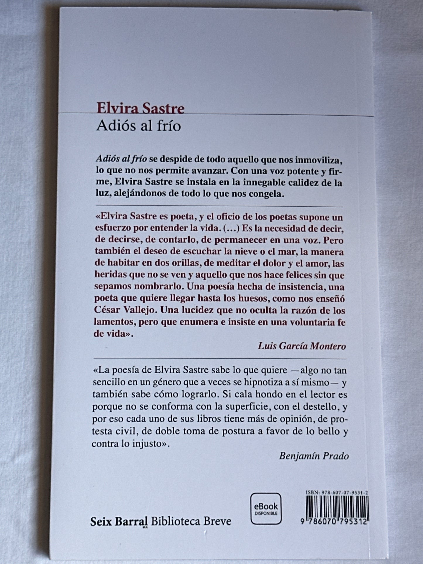 Adiós al frío - Elvira Sastre