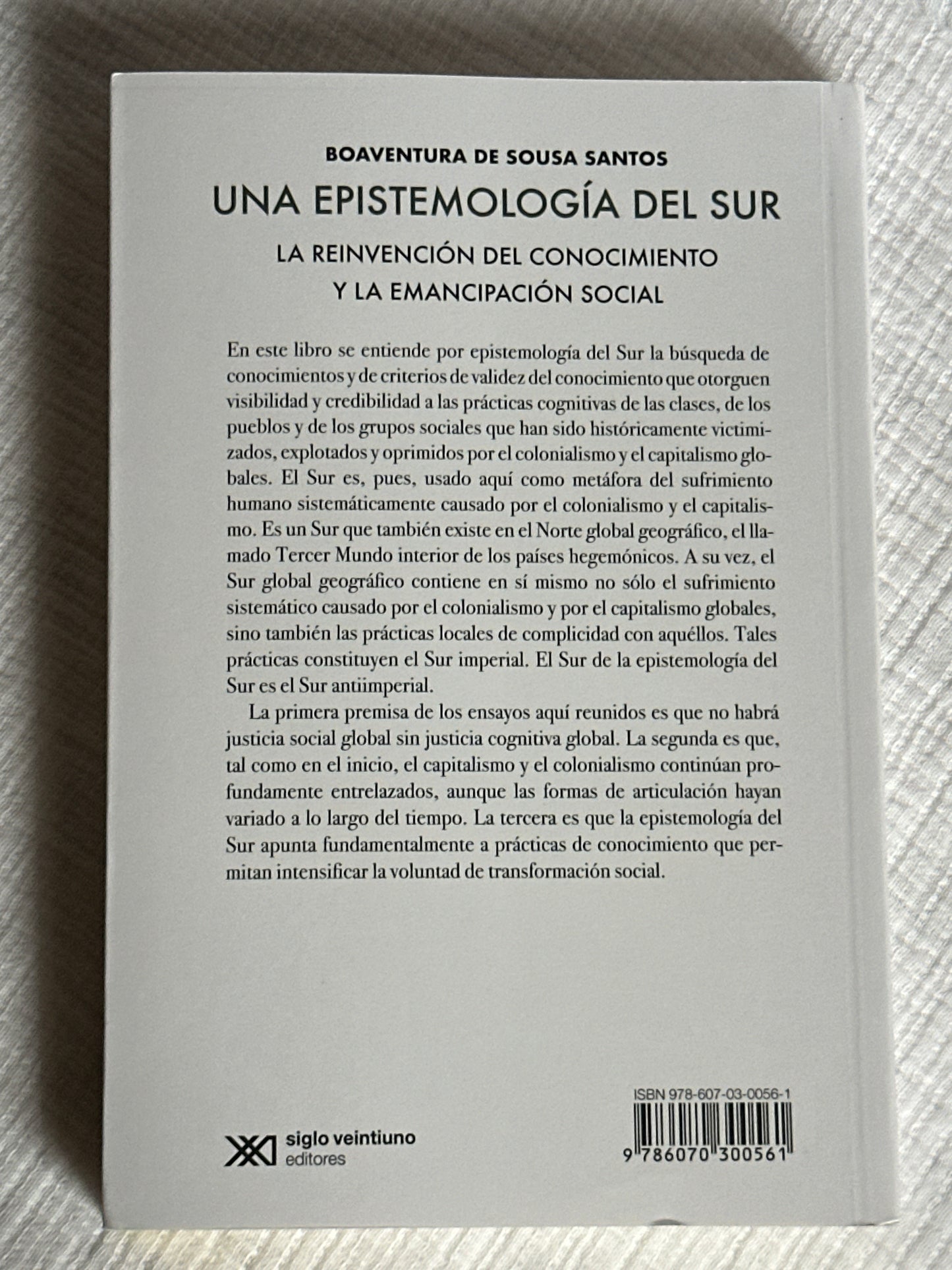 Una epistemología del sur - Boaventura de Sousa Santos