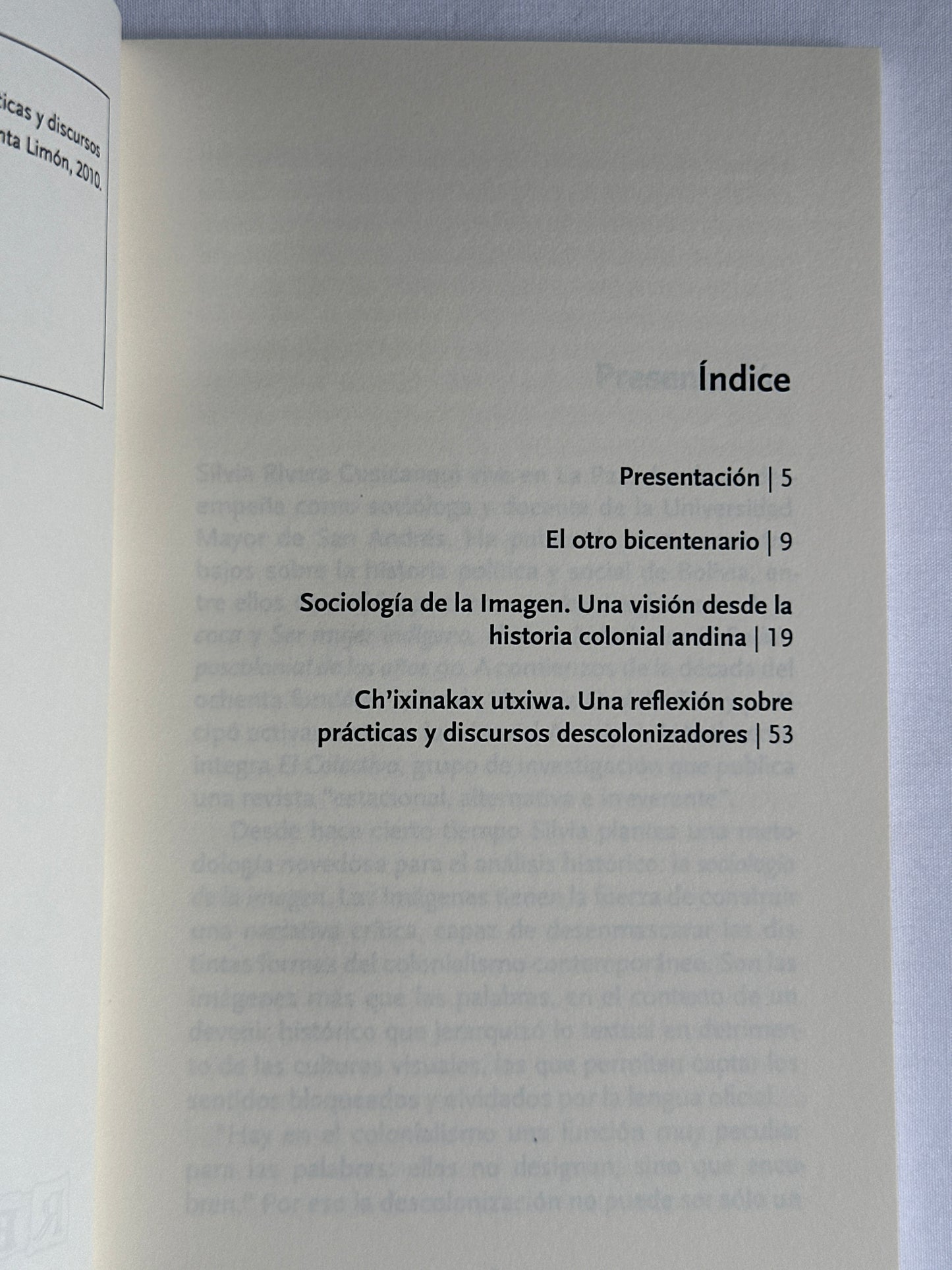 CH´IXINAKAX UTXIWA: UNA REFLEXIÓN SOBRE PRÁCTICAS Y DISCURSOS DESCOLONIZADORES - Silvia Rivera Cusicanqui