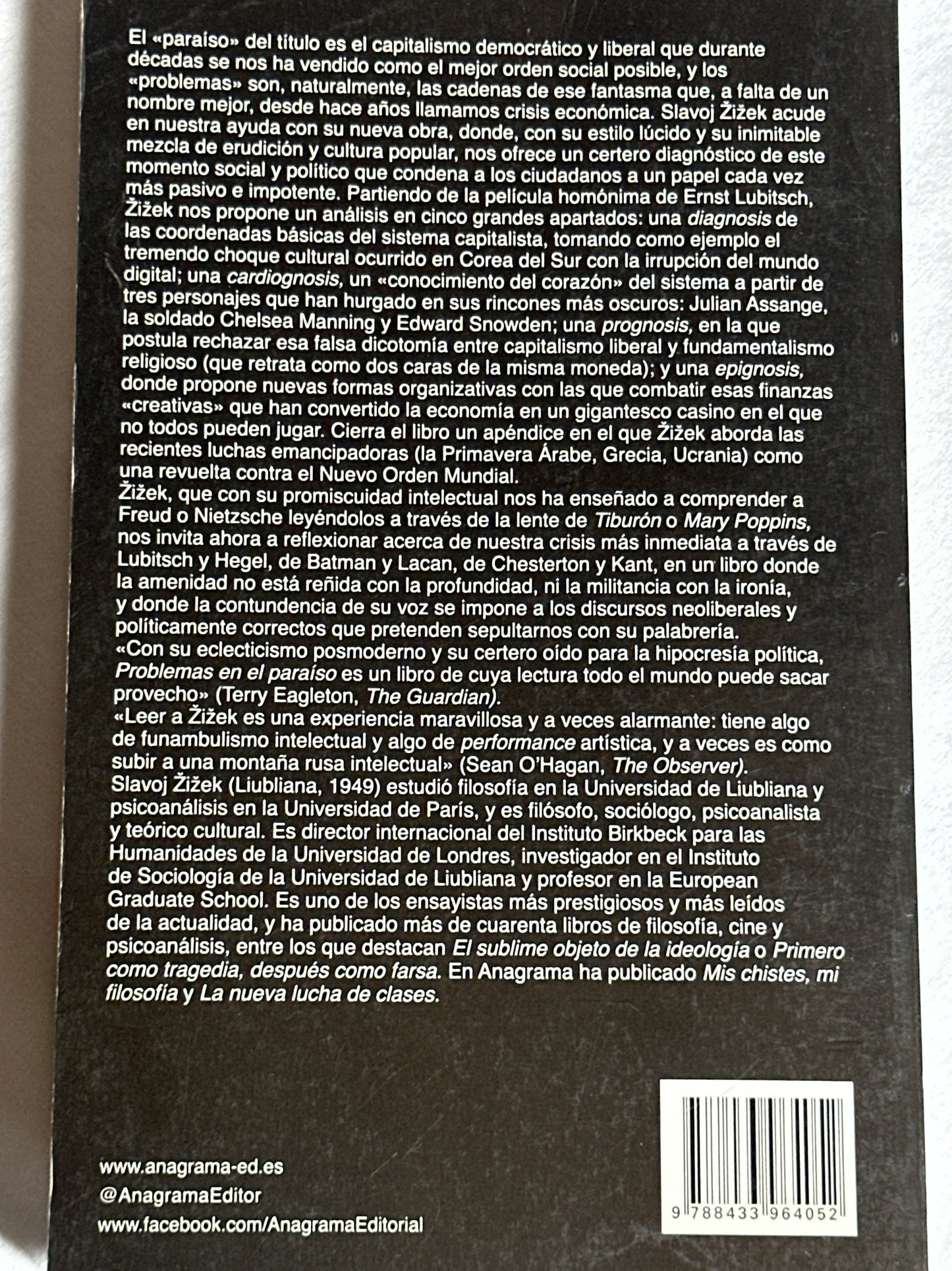 PROBLEMAS EN EL PARAÍSO - Slavoj Zizek