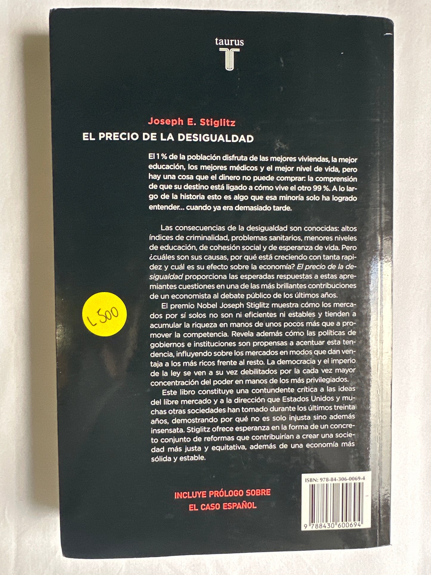 EL PRECIO DE LA DESIGUALDAD - Joseph Stiglitz