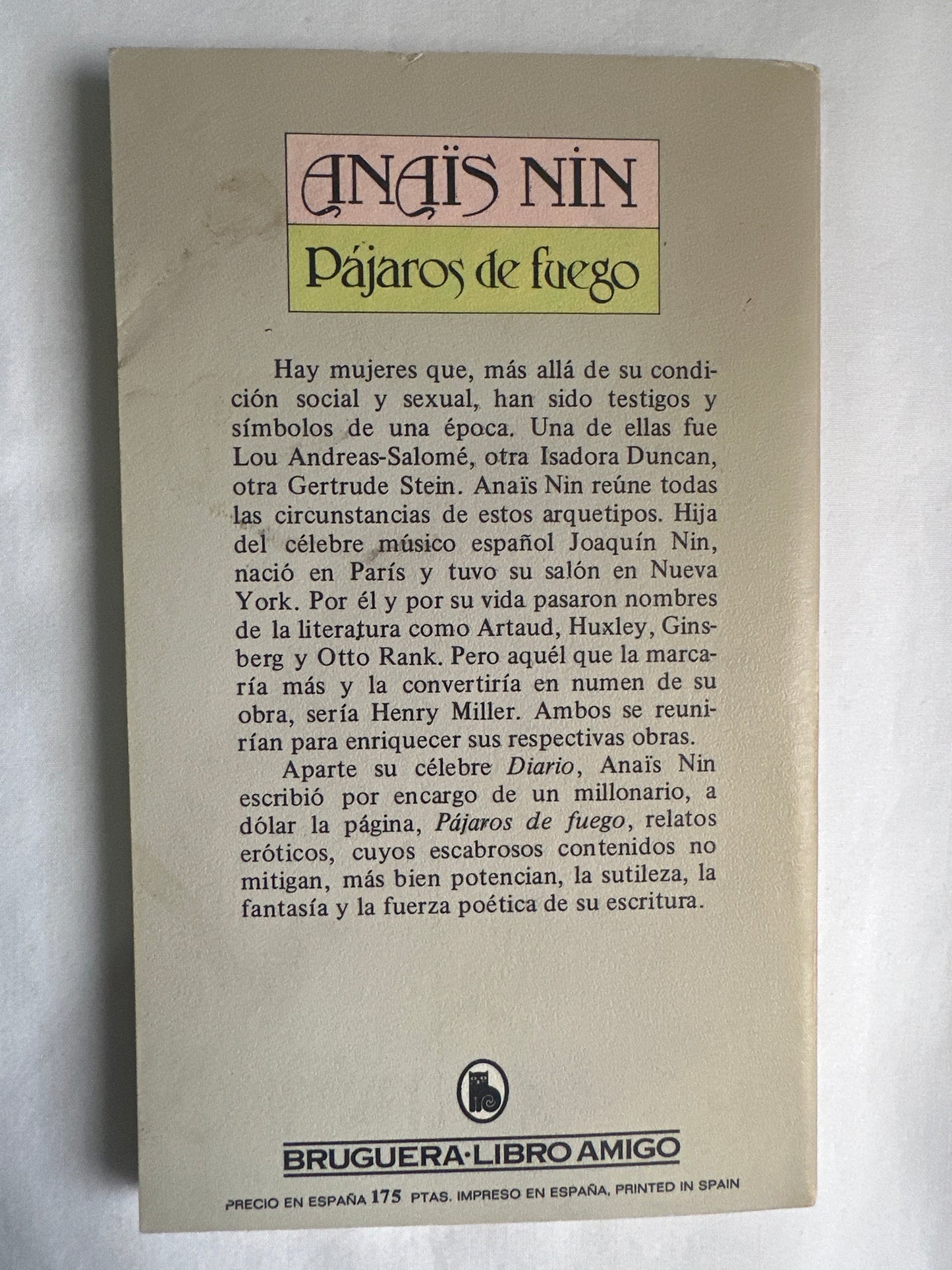 PÁJAROS DE FUEGO - Anaïs Nin