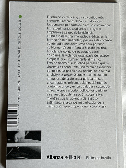 SOBRE LA VIOLENCIA- Hannah Arendt
