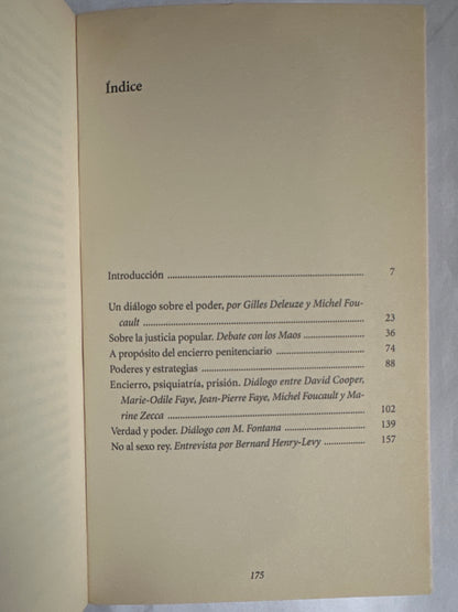 UN DIÁLOGO SOBRE EL PODER Y OTRAS CONVERSACIONES - Michel Foucault